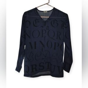 Hermes Navy Blue Long Sleeve Tee